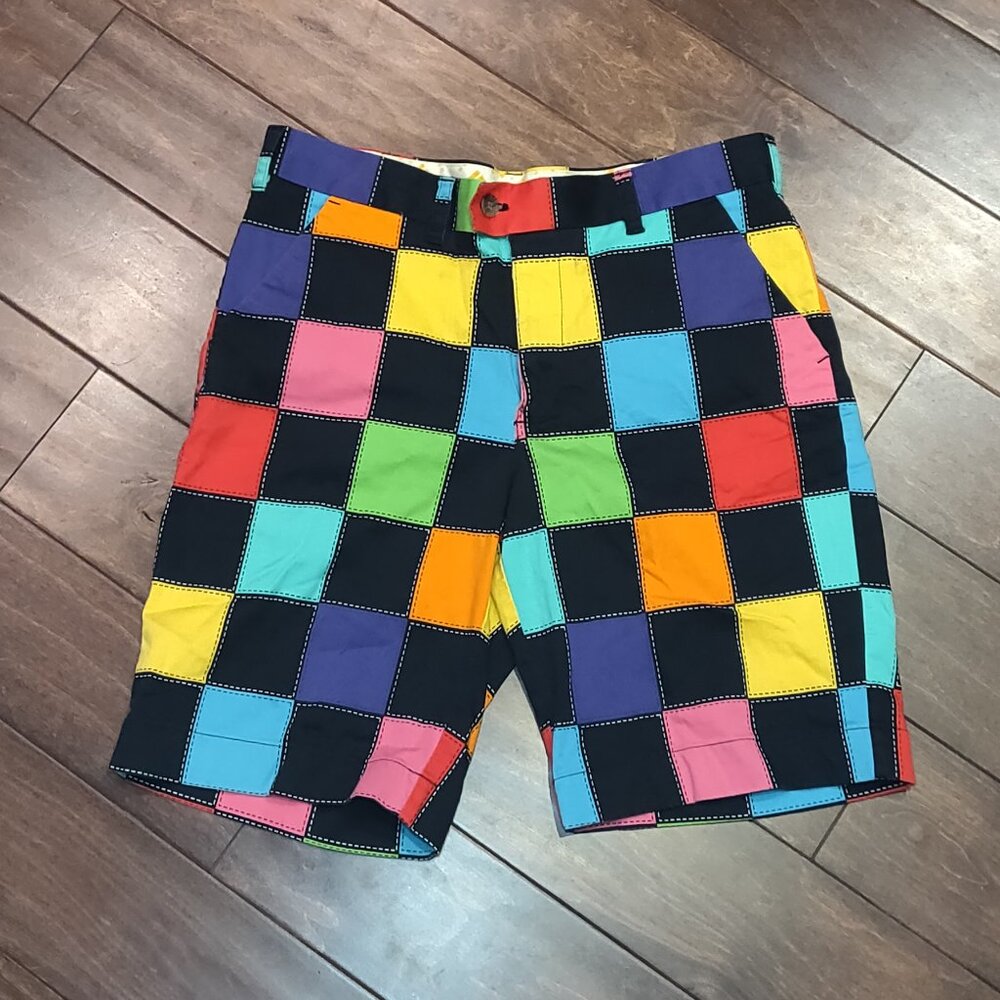 Loudmouth Hollywood Squares Men's Patchwork Golf Shorts SIZE 34 - Picture 4 of 6